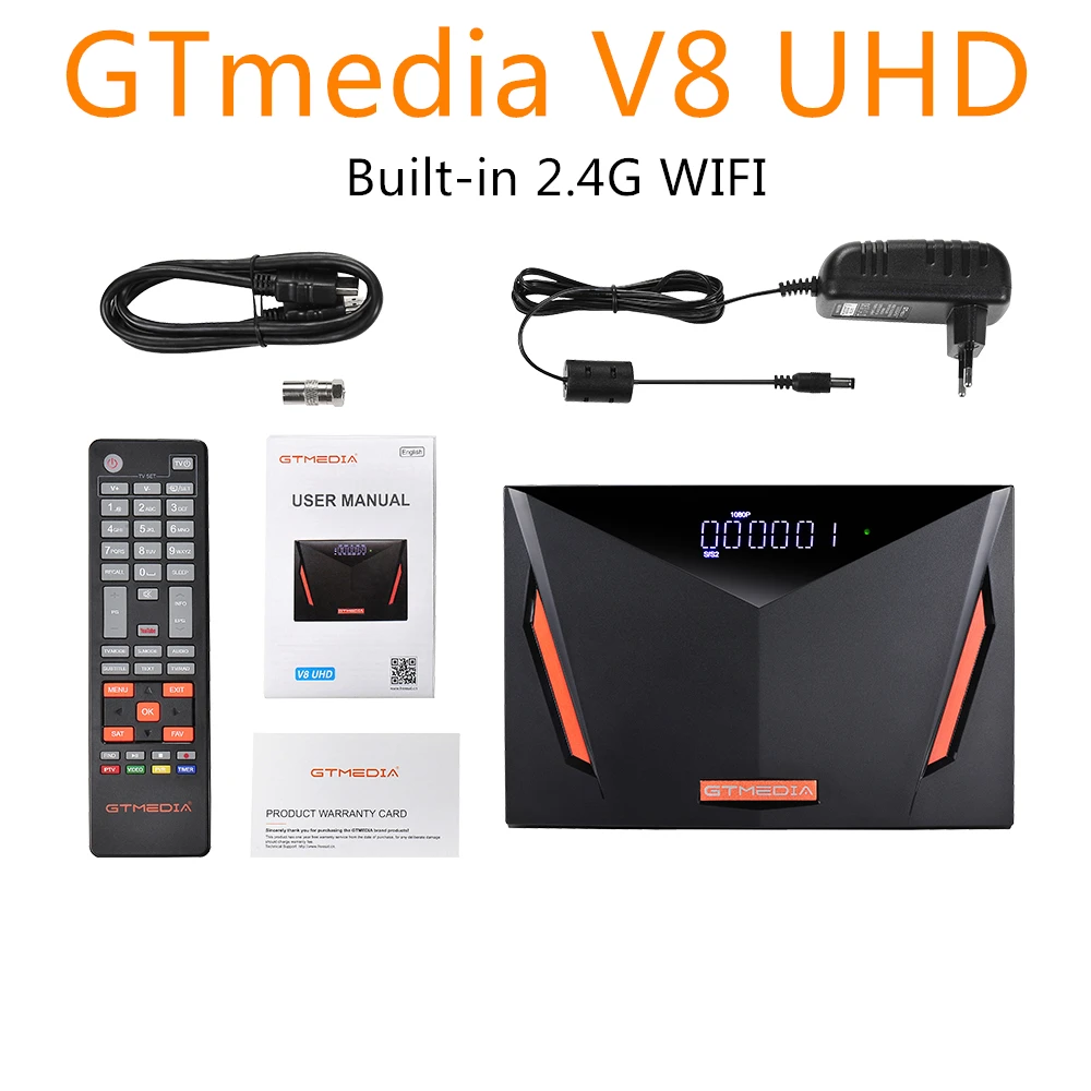 Новинка 2020 г. спутниковый приемник GTmedia V8 UHD 4K встроенный 2 4G поддержка Wi Fi