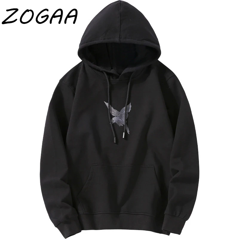 

Мужская толстовка с капюшоном ZOGAA, черная толстовка с принтом, повседневный Молодежный пуловер в стиле Харадзюку, весна 2019