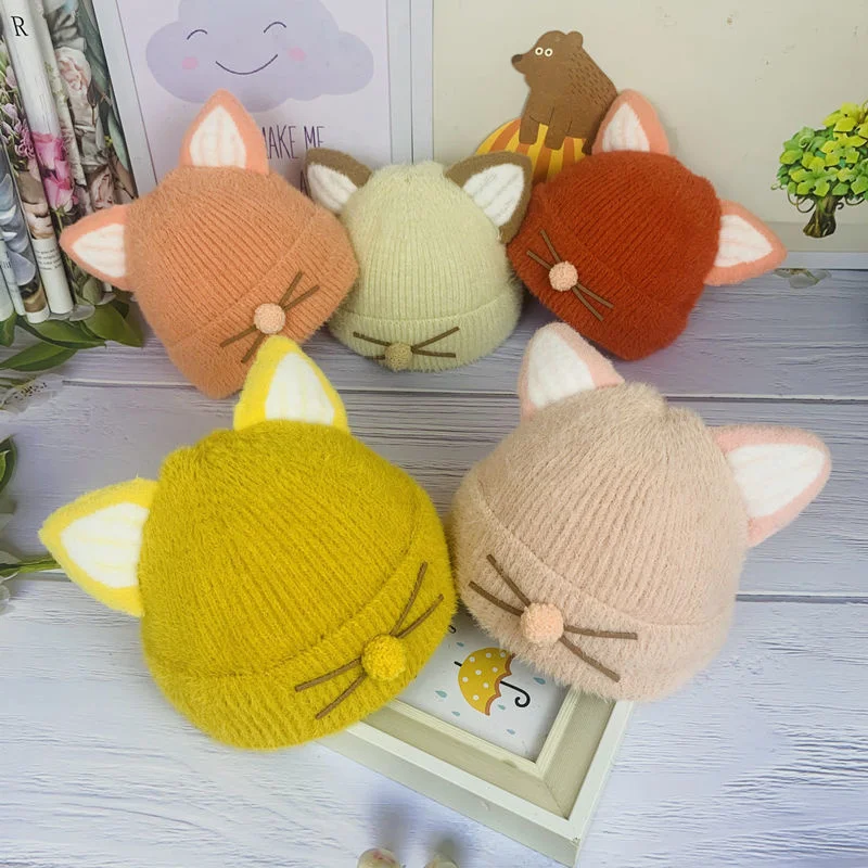 Детская зимняя стандартная шапка 2022 теплые шерстяные вязаные облегающие шапки в