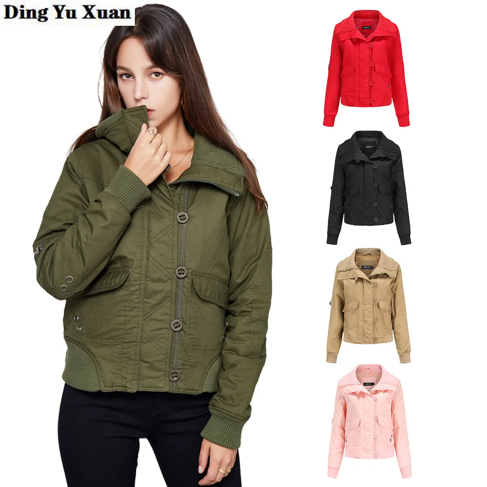 Fashion Short Cotton Padded Jacket Women Hood Warm Thick Winter Quilted Coat Female Streetwear Casual Hooded Parkas Outwear