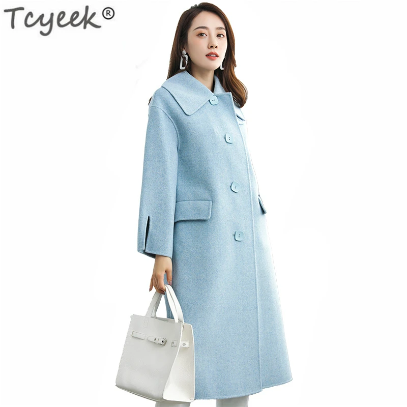 100% натуральное шерстяное пальто женская весенняя куртка Женская длинная