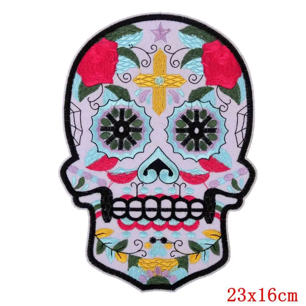 Праджня большой задней аппликацией черепа панк патчи для одежды бесплатная