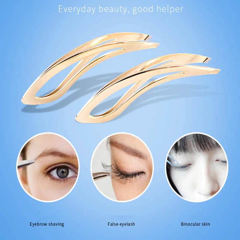 

1pcs Eyebrow Tweezer Golden Hair Beauty Fine Hairs Puller Stainless Steel Slanted Eye Brow Clips Removal Makeup Tools