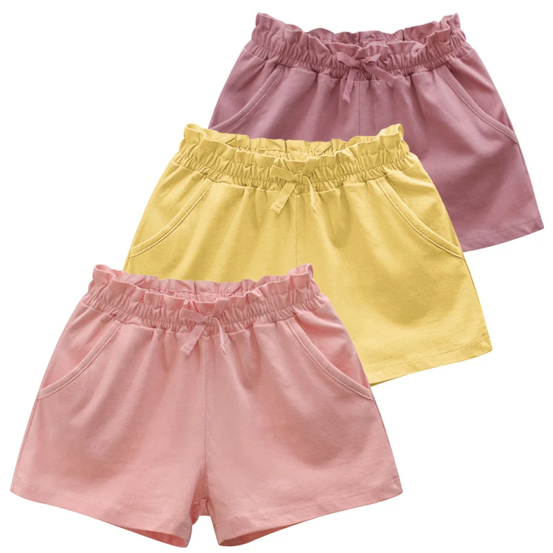 Шорты для маленьких девочек детские короткие штаны повседневные однотонные