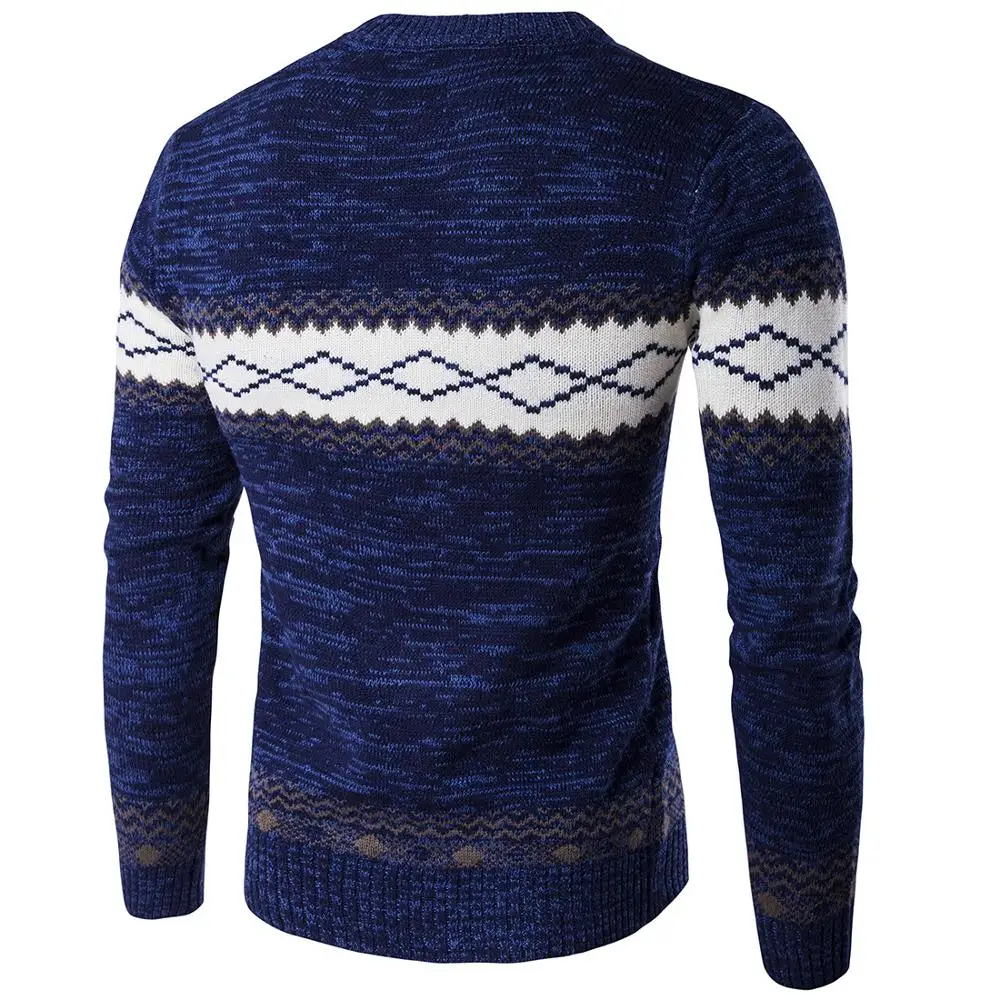

Casual Men's Sweater O-Neck Striped Slim Fit Knittwear 2020 Autumn Mens Sweaters Pullovers