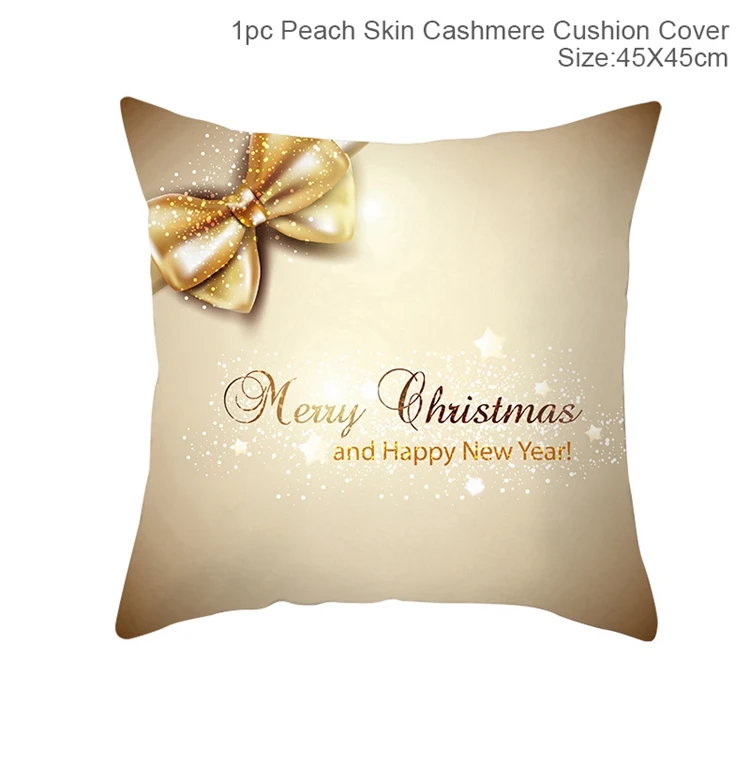 cushion cover 21 Рождественская Золотая Подушка, покрывало с рождеством, украшение для дома,, рождественские украшения, счастливый год,, Navidad, товары - Цвет: cushion cover 21
