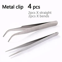 4 pcs metal plastic tweezers hama beads clip for fuse beads 5mm2 6mm perler iron beads tools jewelry beads accessories