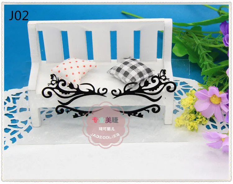 J02 Jadecolier 1 пара черный макияж Красота Тени для век наклейки Маскарад DIY украшения кружевная маска для лица - Цвет: J02