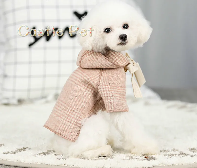 Шерстяная куртка для собаки шерстяное пальто с капюшоном щенка одежда осени и