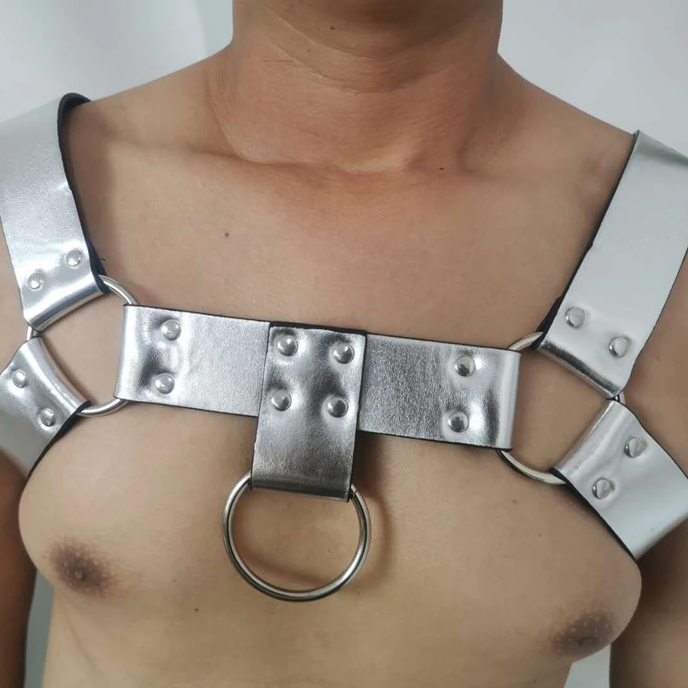 Мужское нижнее белье искусственная кожа бондаж костюмы пряжка мышечная застежка