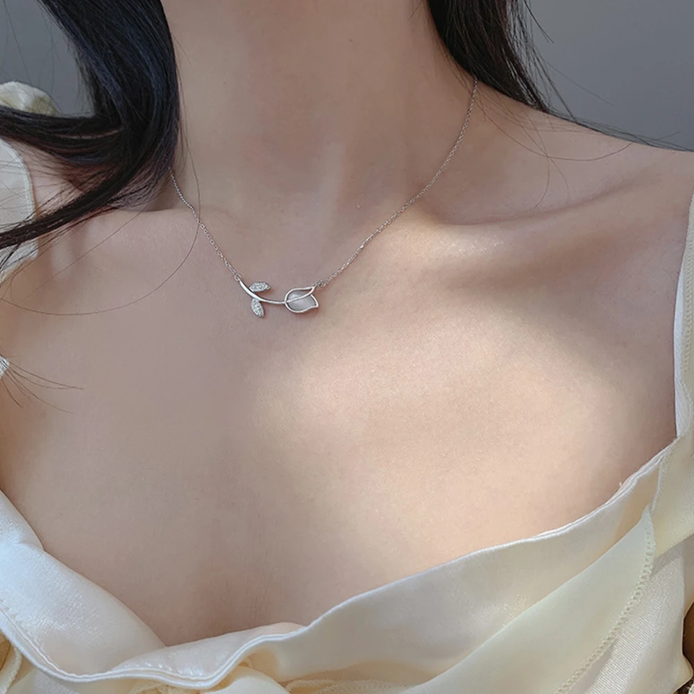 В Корейском стиле с цветком из опала цепочка кулоном браслеты подвесками