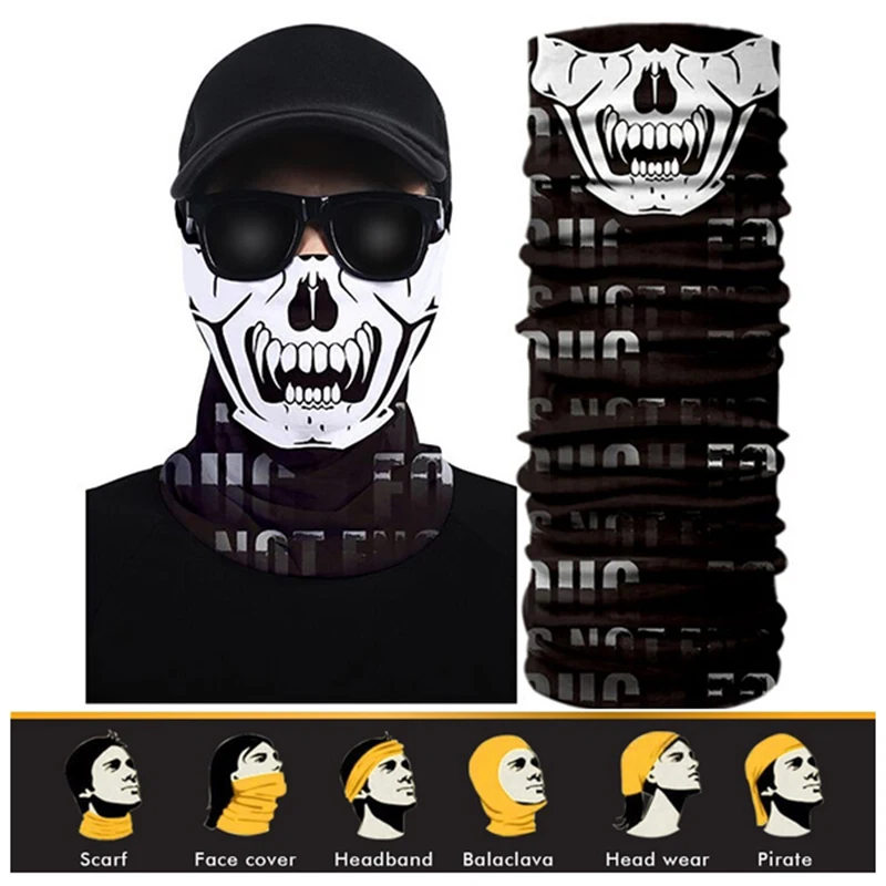Зимняя Балаклава с рисунком черепа маска для лица мотоцикла Хэллоуина шейный