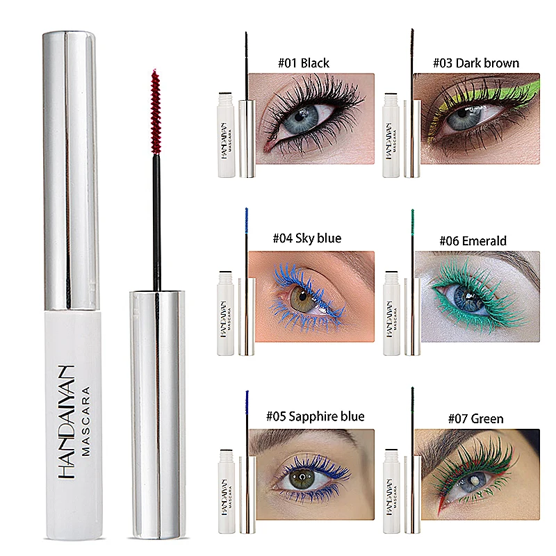 1 шт. цветная тушь для макияжа глаз водостойкая легко удаляемая синяя белая