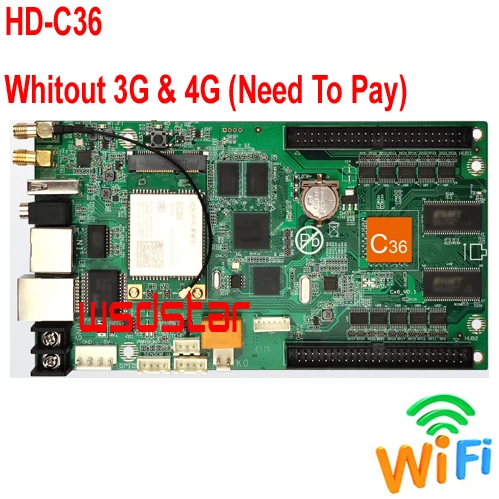 HUIDU HD-C36 + WIFI 2*50 Pin (замена HD-C35) асинхронный полноцветный P2 P3 P4 P5 P6 P7.62 P10 Светодиодная
