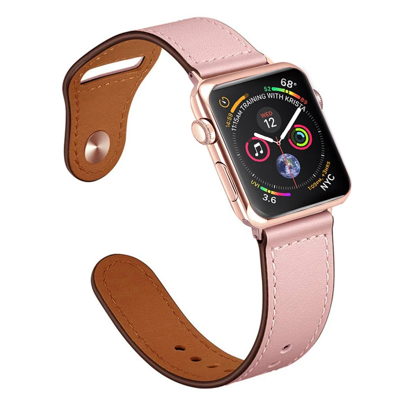 Кожаный ремешок для pulseira apple watch 42 мм 38 мм 40 мм 44 мм спортивный Высококачественный Браслет correa для apple iWatch 4 3/2 ремень