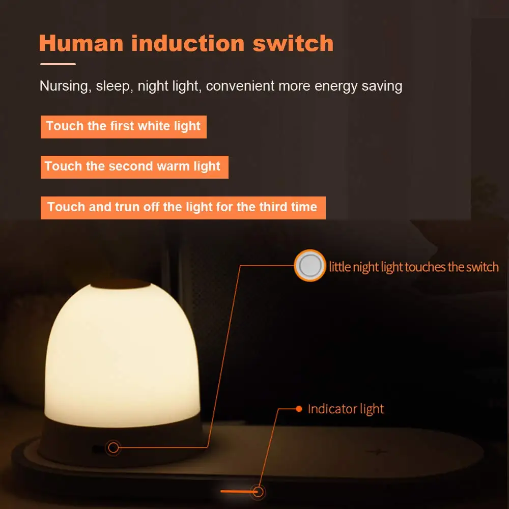 Беспроводное зарядное устройство лампа Ночной светильник быстрая Беспроводная