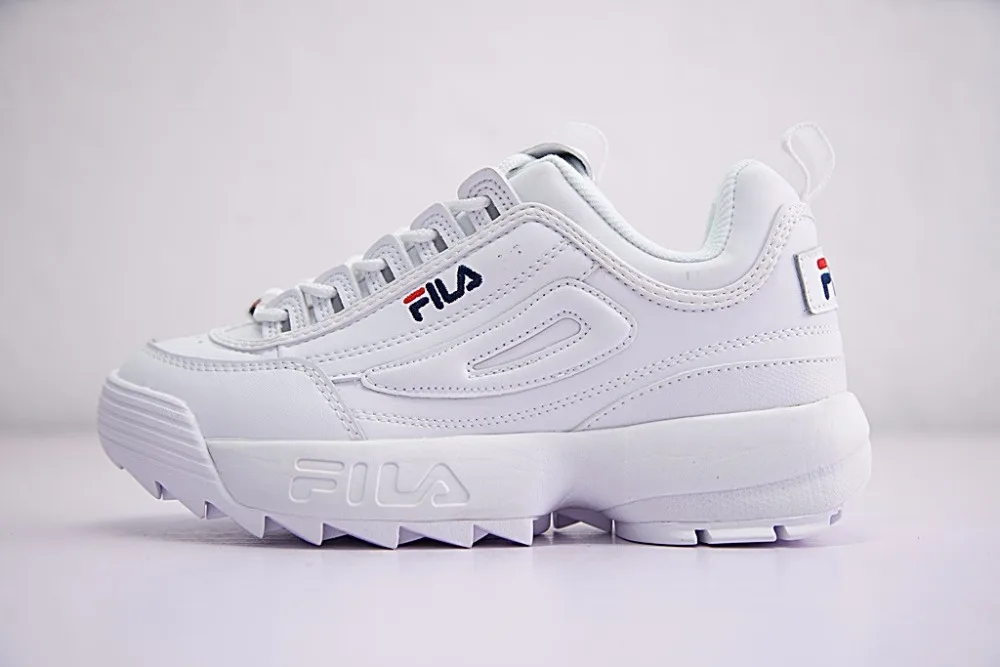 2019 Fila Kids Disruptor II 2 Женские кроссовки беговые увеличивающие рост белого цвета