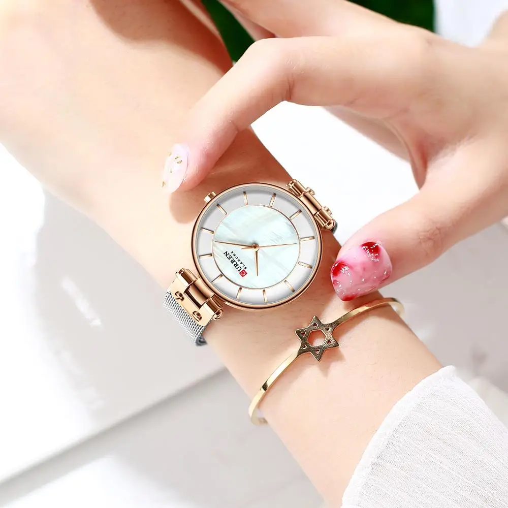 

CURREN 2019 Women's Watches Fashion Ladies Watches Casual Stainless Steel Band Quartz Wristwatch Women Clock bayan kol saati