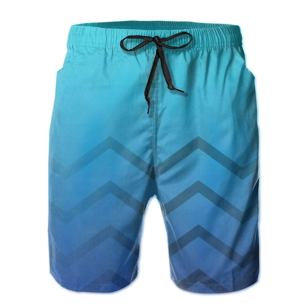 

Мужские брюки, синие градиентные волнистые пляжные плавки для серфинга, спортивные быстросохнущие сетчатые шорты для взрослых