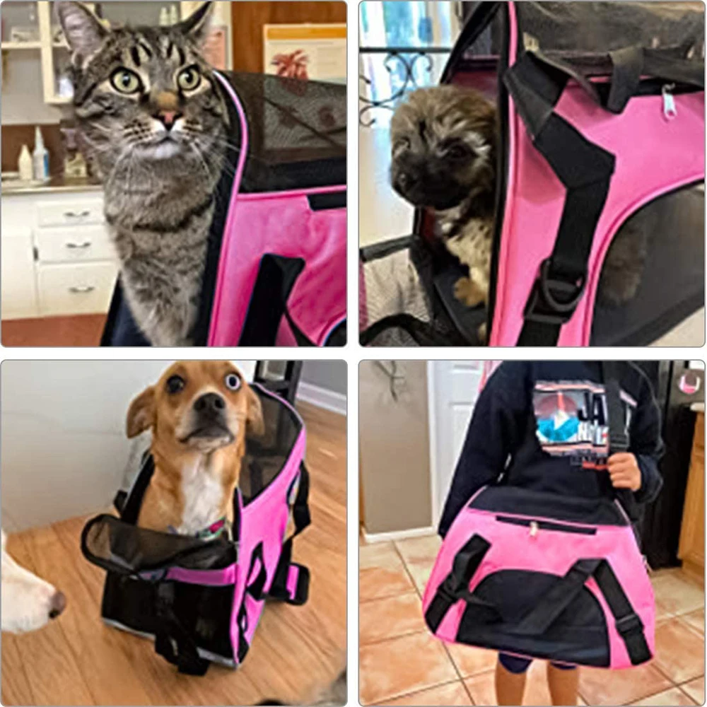 Foldable Portable Pet Cat Dog Carrier Bags Dog Transport Bag Pet Backpack Outgoing Travel Breathable Pets Handbag for Small Dogs images - 6