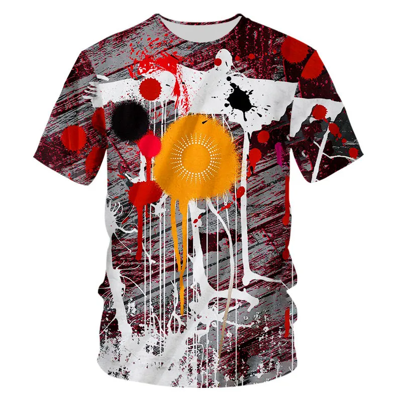 

Mens Oversized Vintage Short Sleeve T-Shirts Fashion Harajuku Ethnic Tie-dye Printed O Collared Tshirts For Men Nice Summer Pop