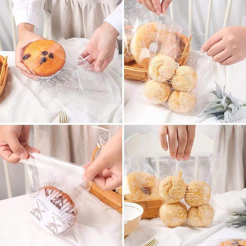 Прозрачный пластиковый пакет для хлеба 100 шт./лот 15x18 пакеты упаковки тостов