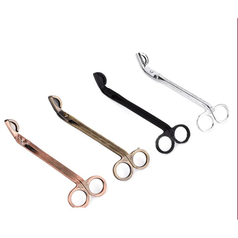 1pc Candle Wick Trimmer Stainless Steel scissors trim wick Cutter Snuffers semicircular 18cm Black Rose Gold Silver | Дом и сад