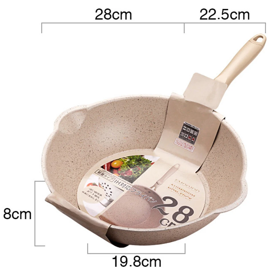 Transhome белого цвета большого размера из медицинского камня сковорода с