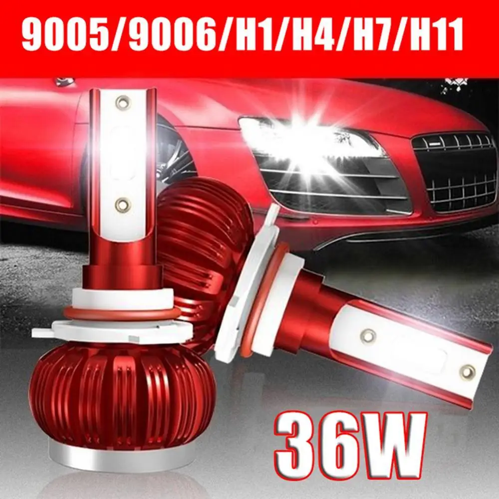 

2Pcs H1 H8 H9 H11 H7 HB3 9006 HB4 Car COB 6000K Super Bright Lamps LED Headlight