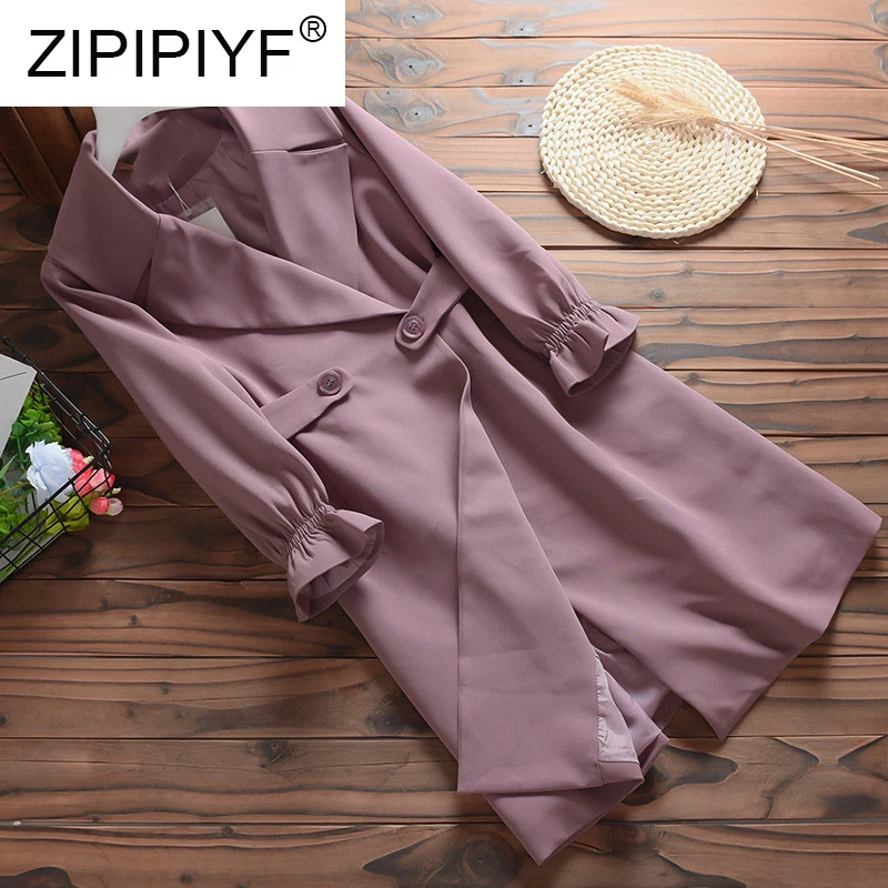 Личность Модные женские туфли Повседневное пальто 2019 осень Однотонная одежда OL