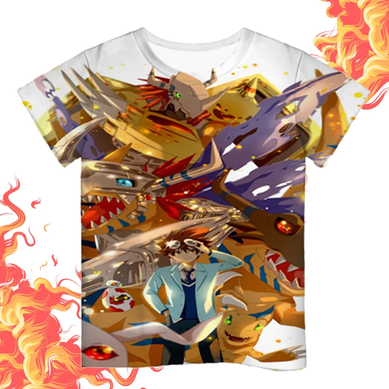 

Digimon 3D T Shirt Cartoon Animals Baby Kids Boys Girls Children Cotton Short Sleeves Newest Cute Tee Tops Childrens Print Tops