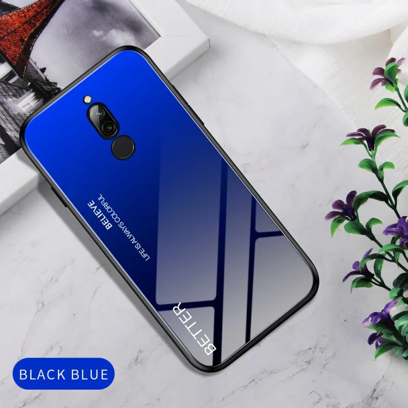 Case for Xiaomi Redmi 8 8A Shockproof Marble Cute Tempered Glass Cover | Мобильные телефоны и аксессуары