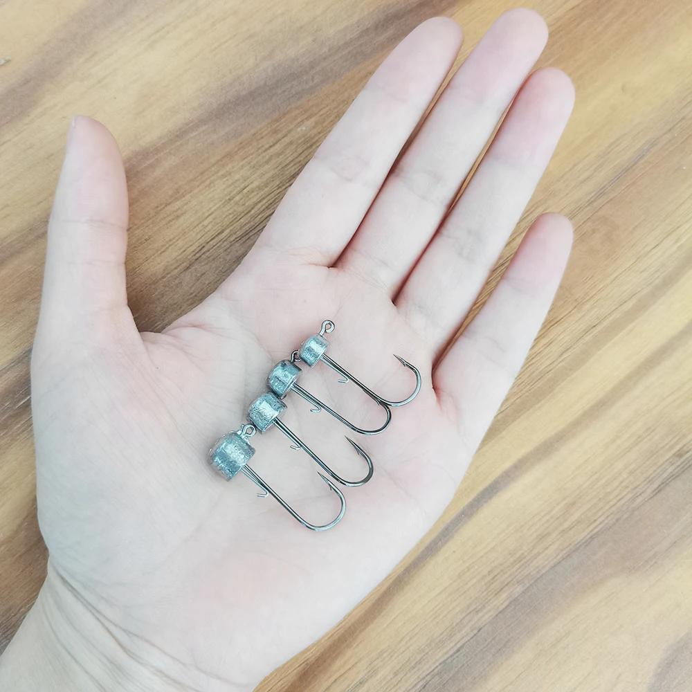 

10pcs Winter Fishing Jig Lead Head Hooks 2.5g 3.5g 5g 6g Soft Worm Hook Bass Carp Fishing Tackle 2020 For Fishing Hooks