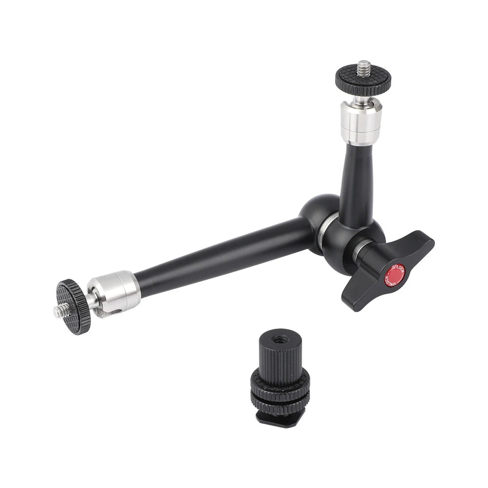 

CAMVATE 9'' Articulating Magic Arm With 1/4''-20 Male Threads & Shoe Mount For Monitor,Flash ,Video Light,15mm Rods Supporting