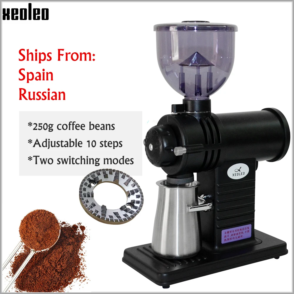 

Xeoleo Electric filter coffee machine Ghost teeth Burr grinder 200W Coffee miller Coffee mill machine 10 steps Black/Pink/Yellow