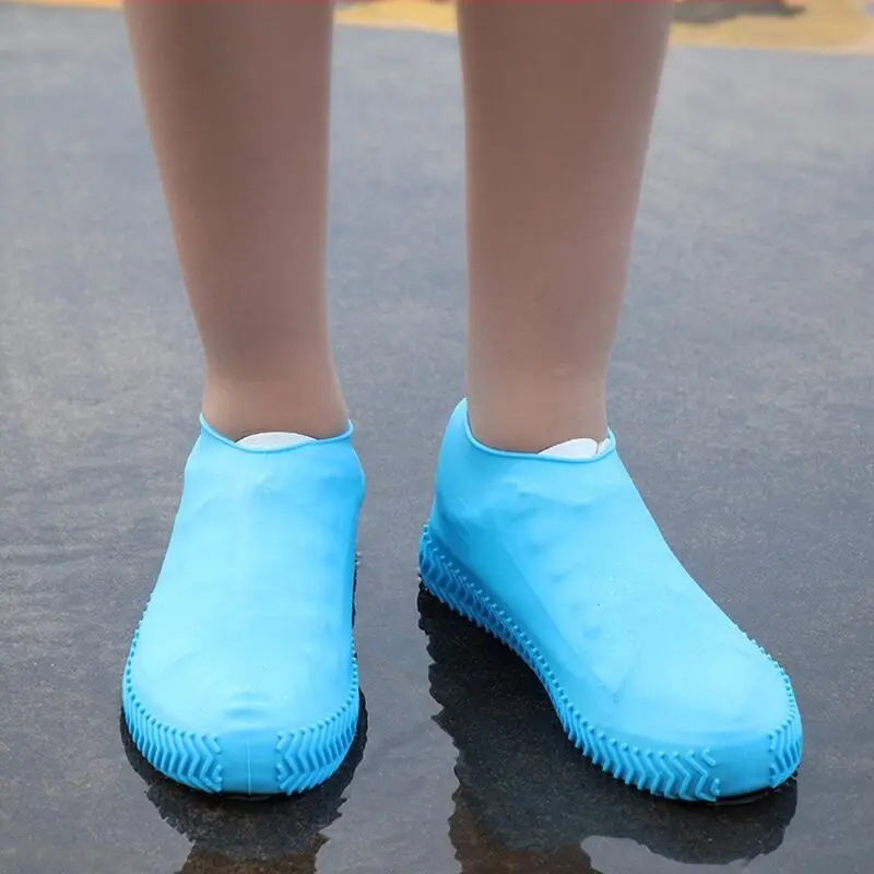 Large Size Durable Rainboots Waterproof Thick Non-slip Wear-resistant Bottom Outdoor Green Rubber Latex Rainproof Shoes Cover