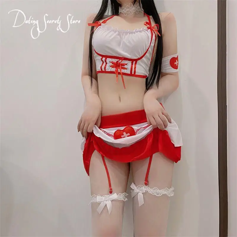 

Сексуальный интерес Раздельная одежда для медсестры костюм-униформа из трех частей забавное нижнее белье одежда медсестры страсть искушен...