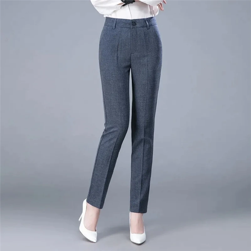 

Work Wear Slim Capris Suit Pants Women's New 2022 OL Business Vintage Classic Straight Pant Formal Office Casual Solid Trousers