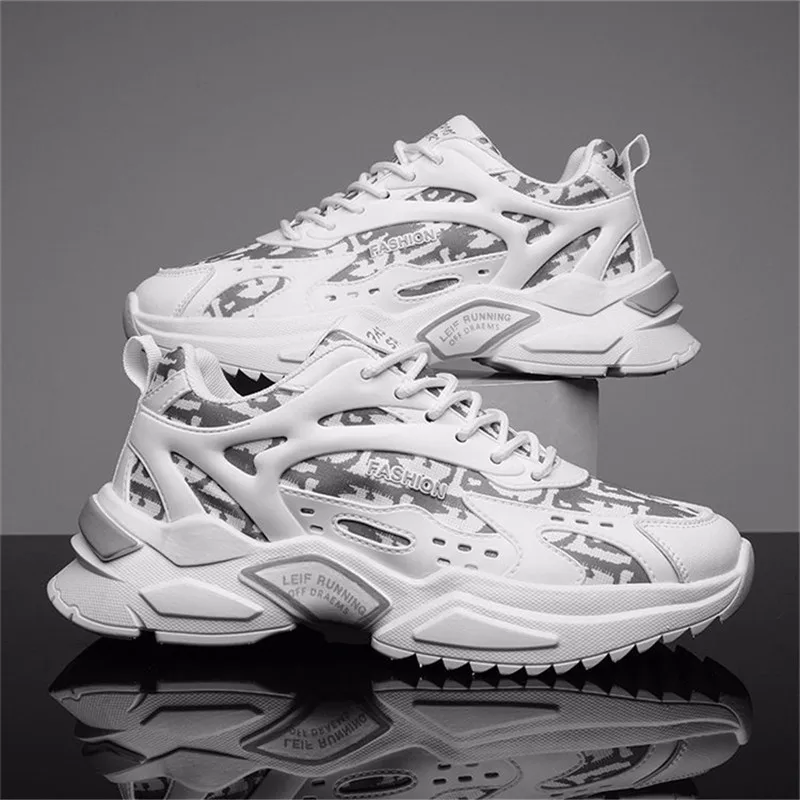 

Кроссовки мужские разноцветные с принтом, дышащие, на массивной подошве, уличные, повседневные, 2021