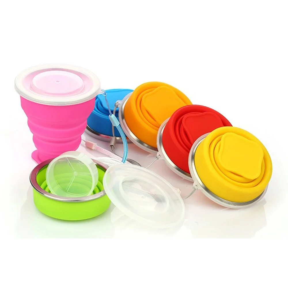 Складная силиконовая чашка для путешествий модные Телескопические Складные