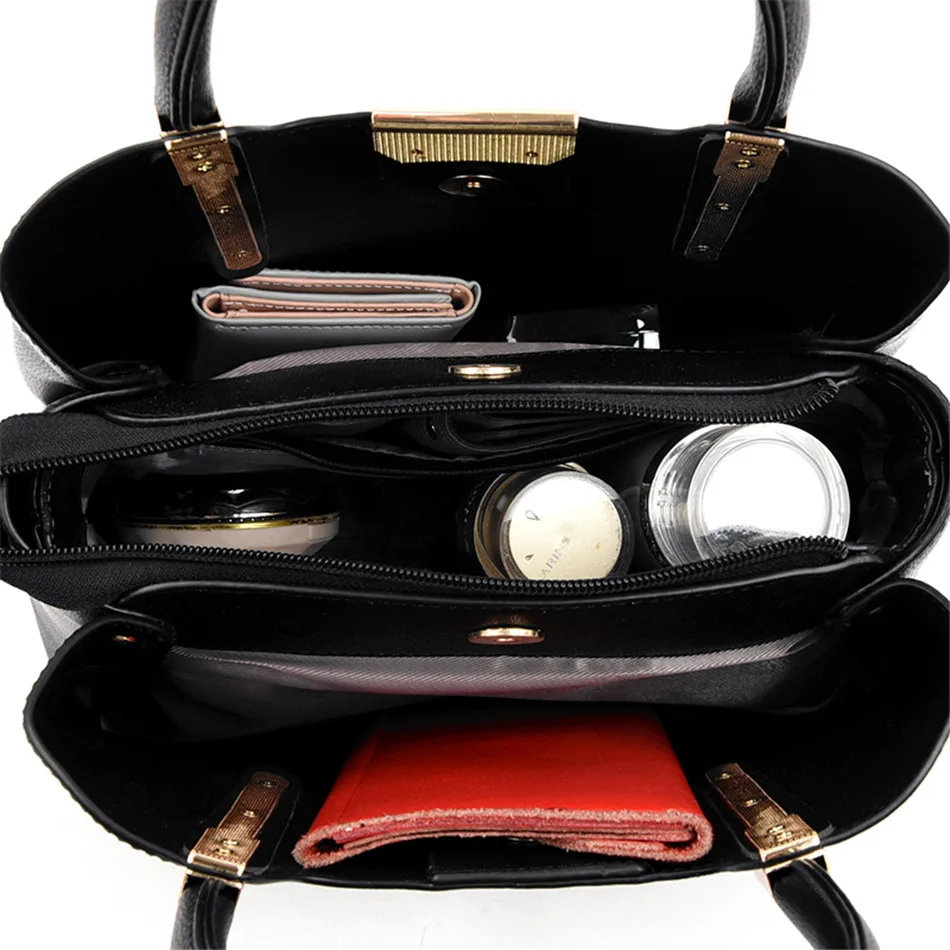 

Three-tier Partition Women's Tote Bag Designer Fashion Simple Handbags High Capacity Shoulder Bag Ladies Bucket Bag High Quality
