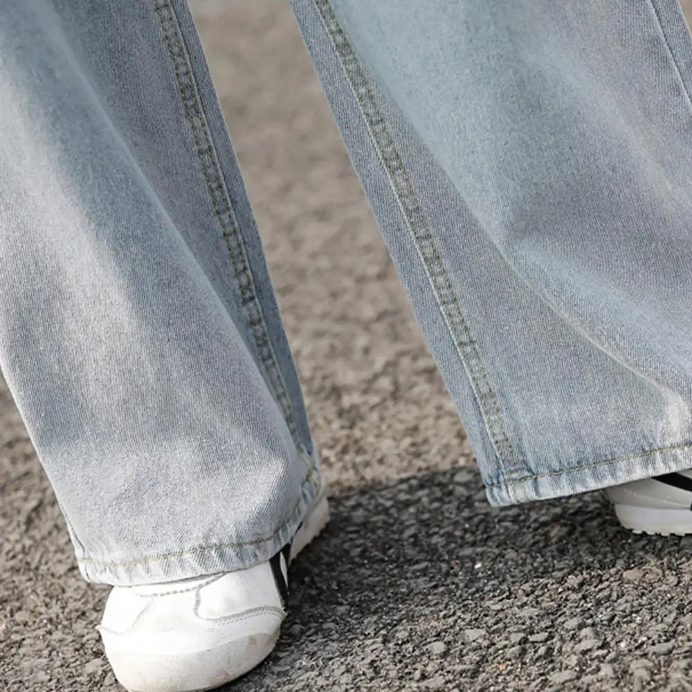 

Fashion Women High Waist Pockets Wide Leg Trousers Loose Denim Pants Long Jeans Pants Long Jeans