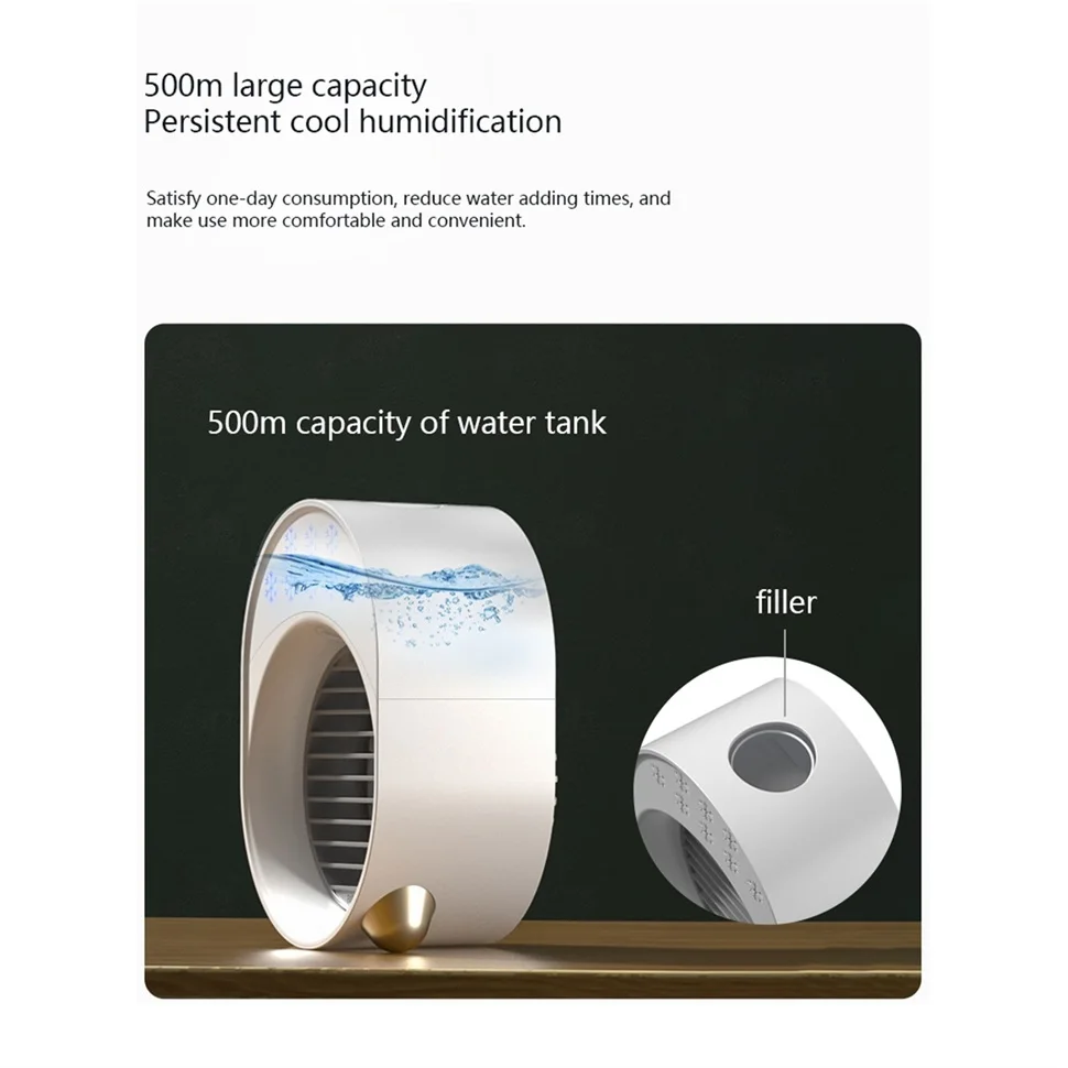 Portable Air Cooler mini USB Fan Conditioner Humidifier for Home Office Room Desktop Cooling Conditioning Purifier | Бытовая техника