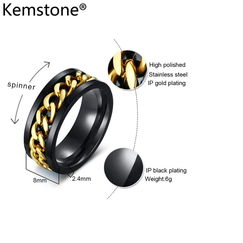 Штопор Kemstone из нержавеющей стали для мужчин разноцветный прядильная цепь 8 мм