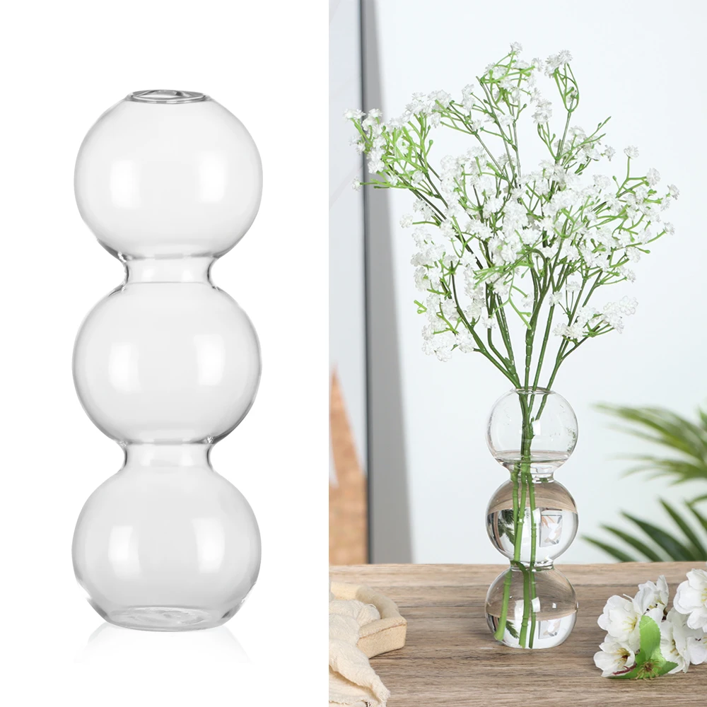Прозрачные Маленькие стеклянная ваза-шар Круглые Гидропонные бутылки с шариками