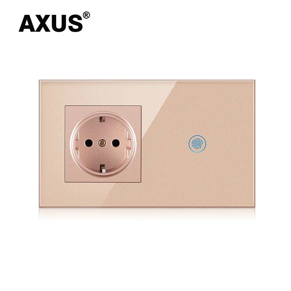 AXUS ЕС настенный сенсорный выключатель с розеткой комбинированная панель из