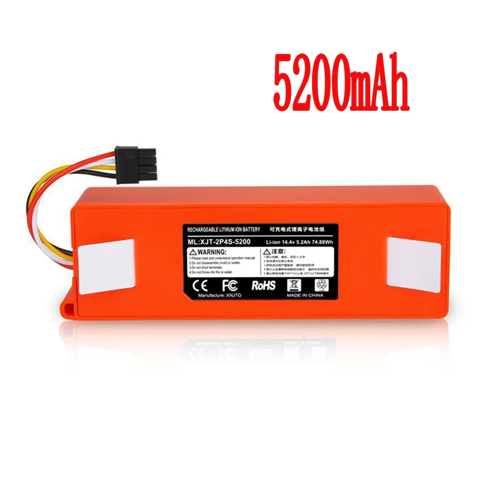 1 шт. литий-ионный аккумулятор 18650 для XIAO mi ROBOROCK пылесос S50 S51 T4 T6 mi аксессуары для робота-пылесоса - Цвет: 5200mAh