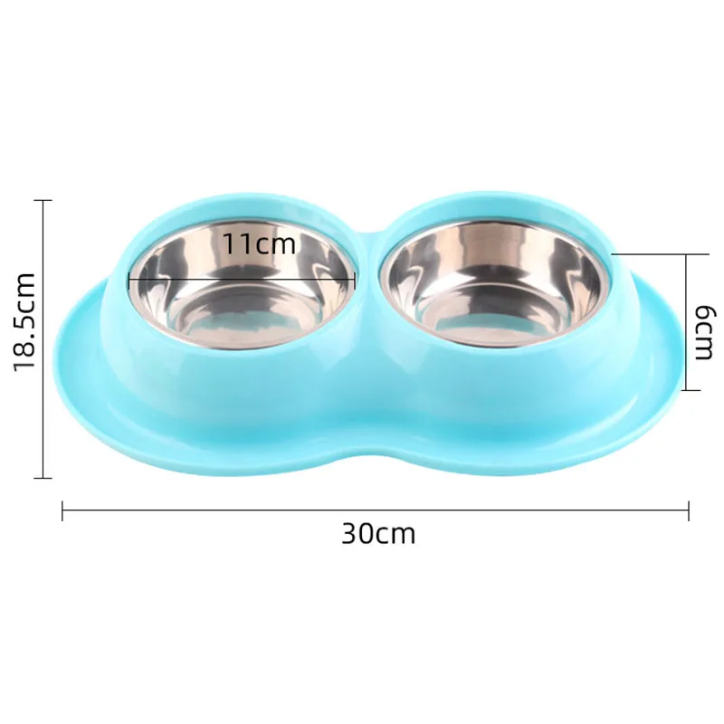 

Pet Dog Duble Bowl Kitten Food Water Feefer Stainless Steel Feeder for Pet Supplies Feeding Bowls Dog Accessories Dog Supplies