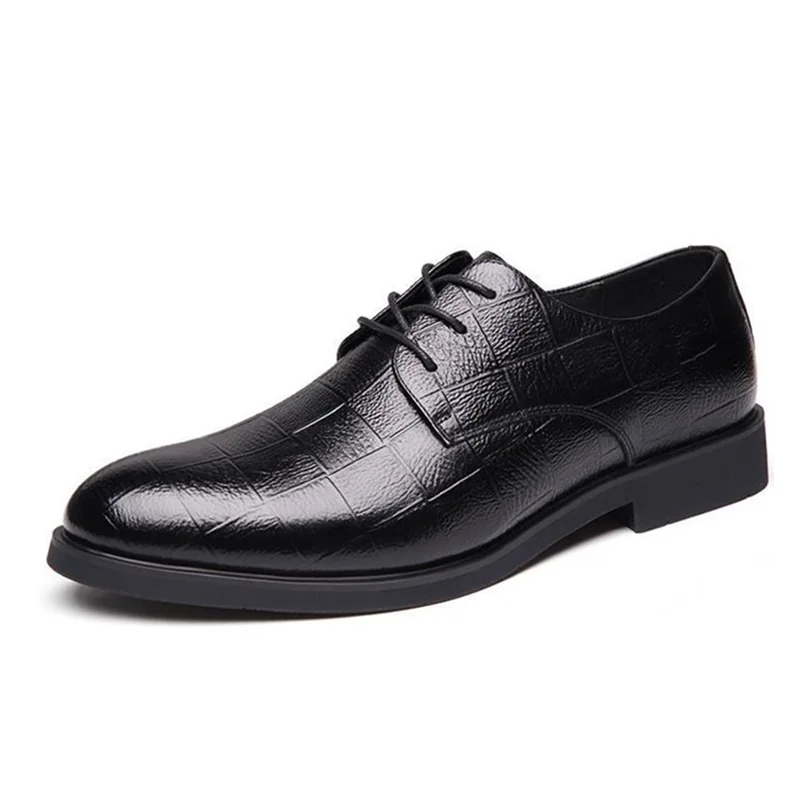

2021 New Patent Leather Shoes Formal Round Toe Business Men Dress Shoes Breathable Comfortable Oxfords Shoes for Men Solid