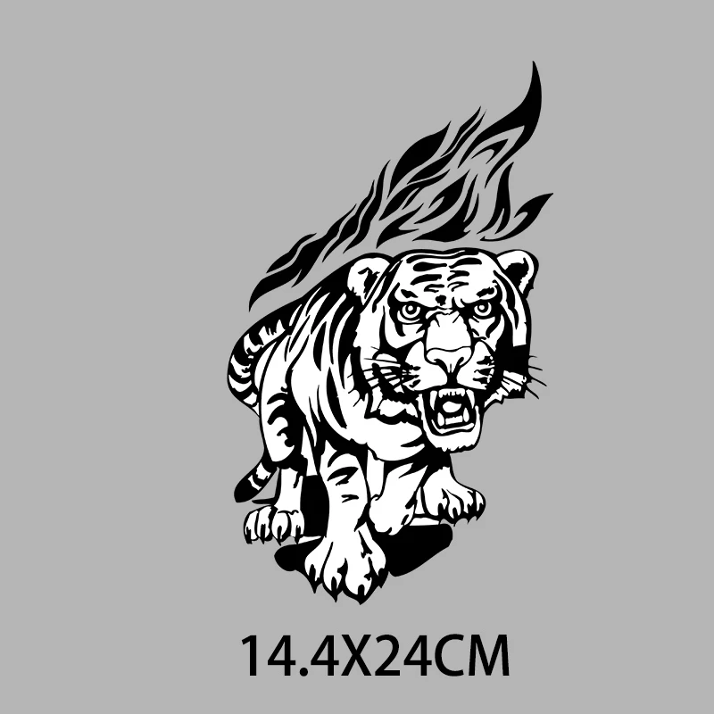 Панк дикие животные патчи для одежды мужчины мальчики, термотрансферные наклейки, белый черный тигр, гладкая переводная наклейка, стойкая к стирке, термопатч.